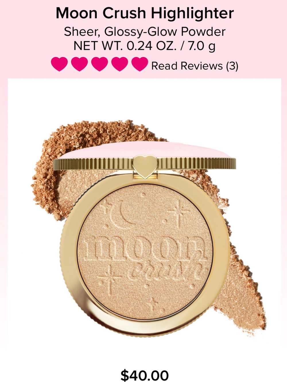 Too Faced Moon Crush Highlighter